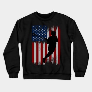 lacrosse american flag Crewneck Sweatshirt